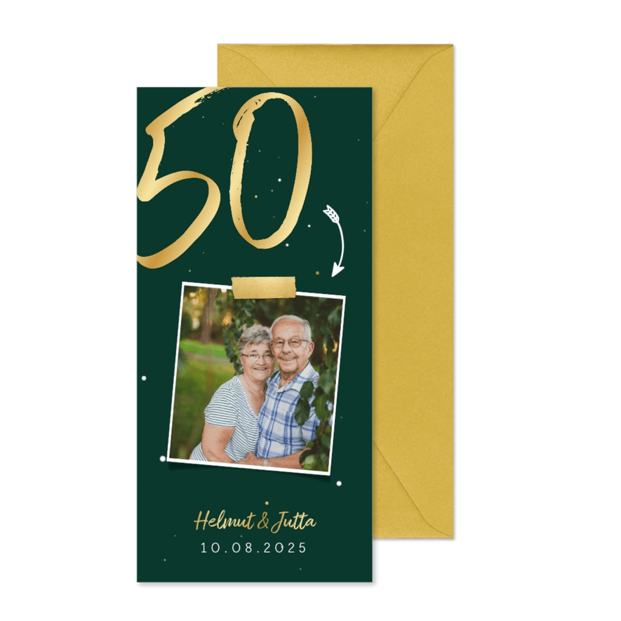 Einladungskarte zur goldenen Hochzeit Foto große 50 - Karteneindruck
