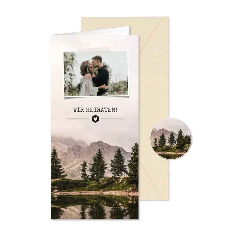 Einladungskarte zur Hochzeit Landschaft & eigenes Foto - Karteneindruck