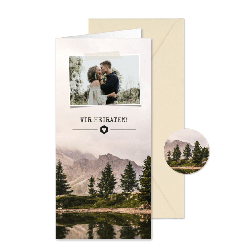Einladungskarte zur Hochzeit Landschaft & eigenes Foto - Kartenvorschau
