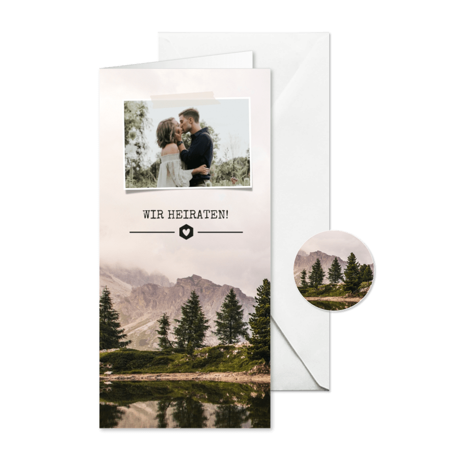 Einladungskarte zur Hochzeit Landschaft & eigenes Foto - Karteneindruck
