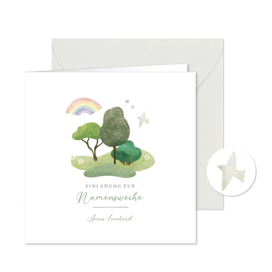 Einladungskarte zur Namensweihe Natur - Karteneindruck
