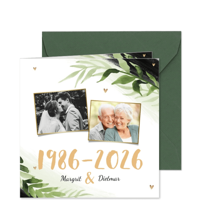 Einladungskarte zur Rubinhochzeit eigene Fotos - Karteneindruck
