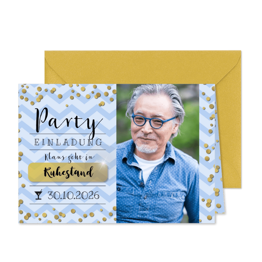 Einladungskarte zur Ruhestand-Party - Kartenvorschau