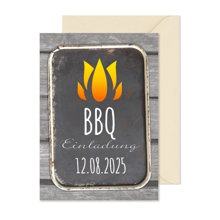 Einladungskarte zur Sommerparty BBQ - Karteneindruck