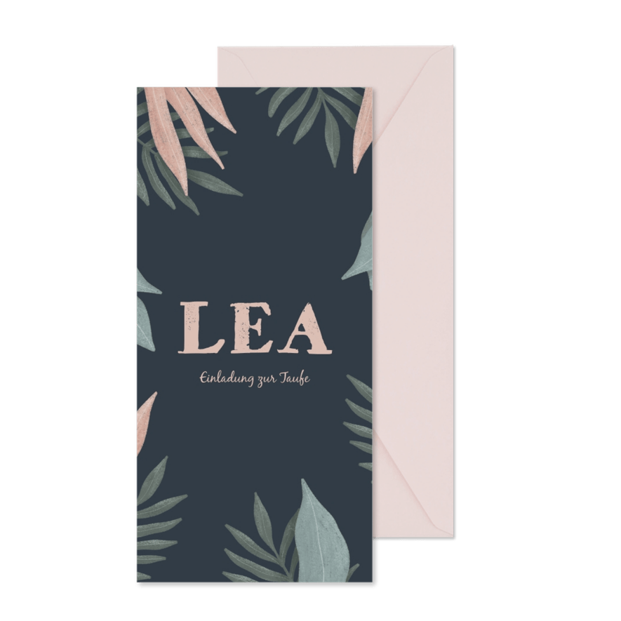 Einladungskarte zur Taufe Dschungel - Karteneindruck