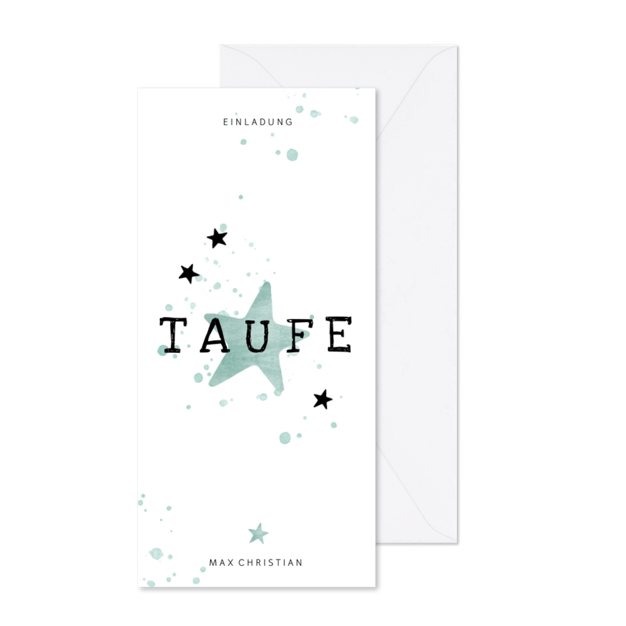 Einladungskarte zur Taufe Sterne Foto Rückseite - Karteneindruck
