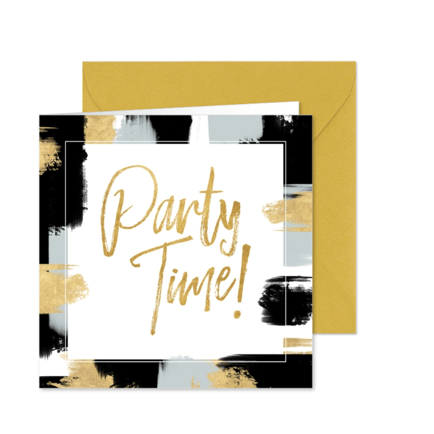 Einladungskarte zur Verlobungsparty mit Gold - Karteneindruck