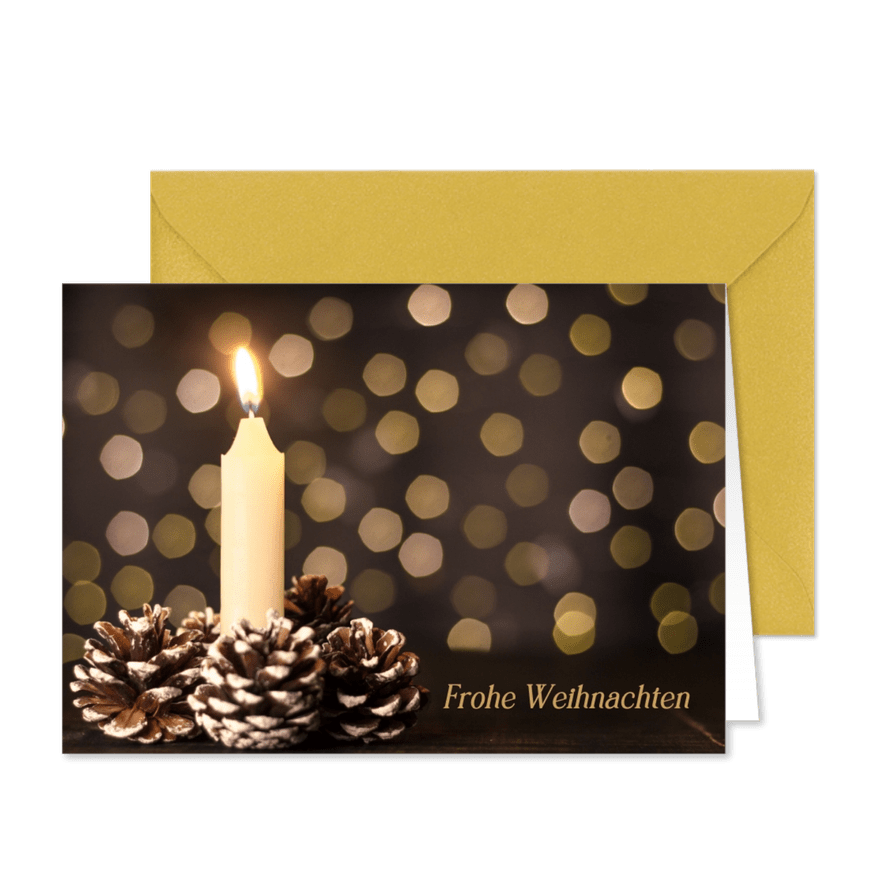 FairTrade geschäftliche Weihnachtskarte mit Kerze - Karteneindruck