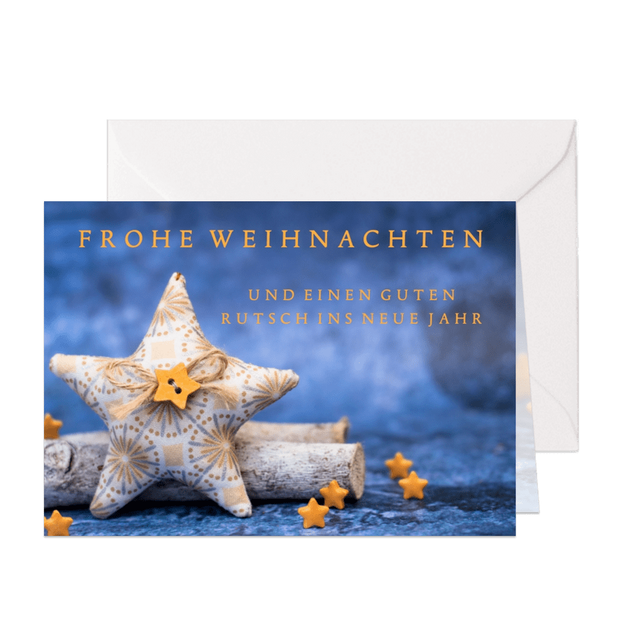 FairTrade Weihnachtskarte mit Stern - Karteneindruck
