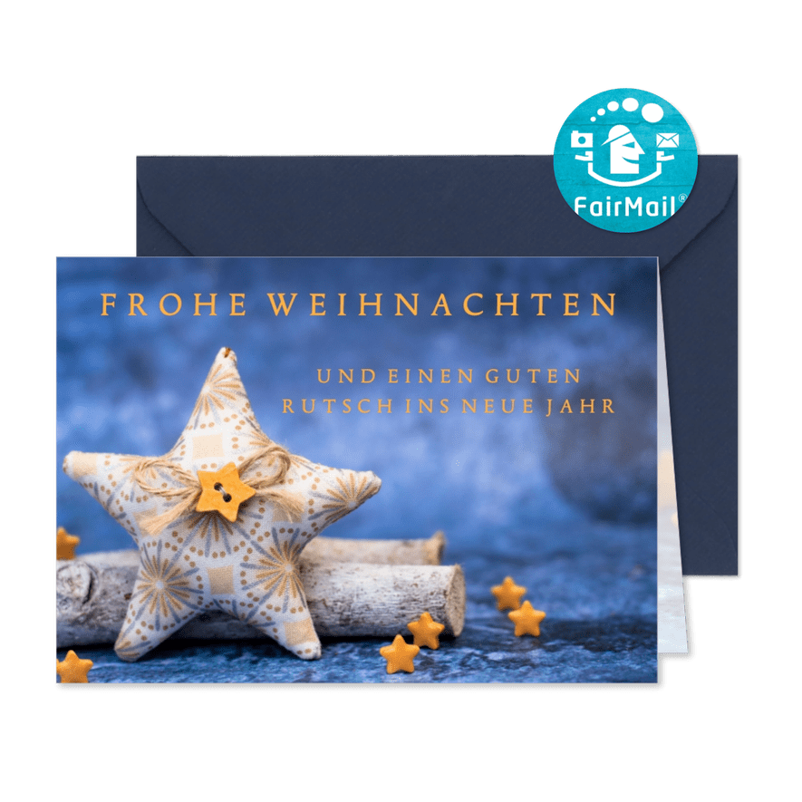 FairTrade Weihnachtskarte mit Stern - Karteneindruck