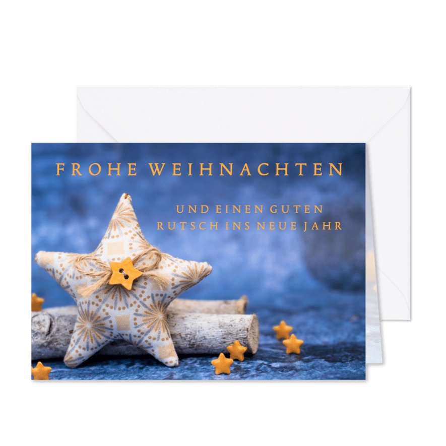 FairTrade Weihnachtskarte mit Stern - Karteneindruck