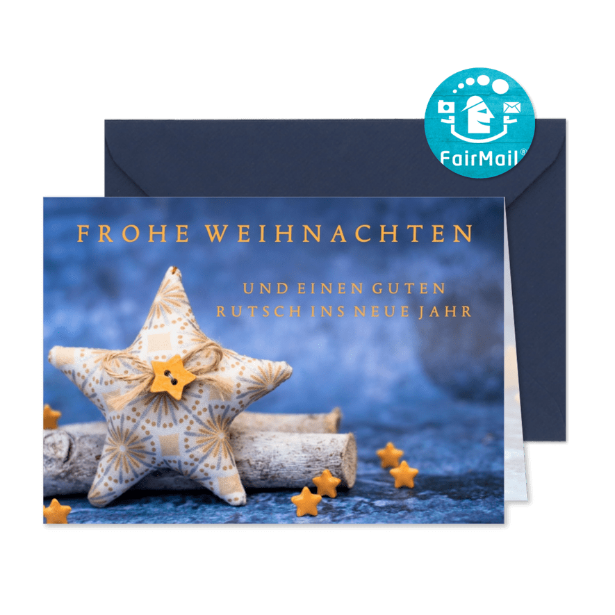 FairTrade Weihnachtskarte mit Stern - Kartenvorschau
