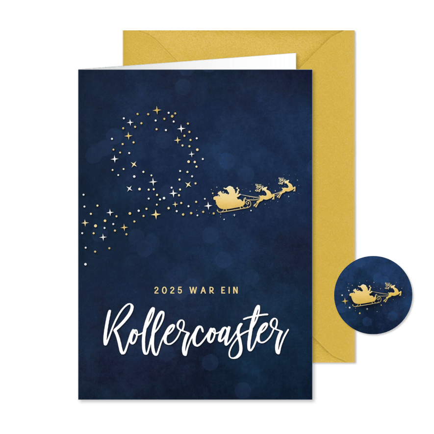 Firma Weihnachtskarte Rollercoaster - Karteneindruck