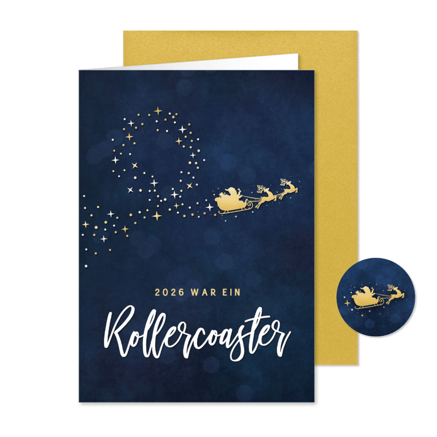 Firma Weihnachtskarte Rollercoaster - Karteneindruck
