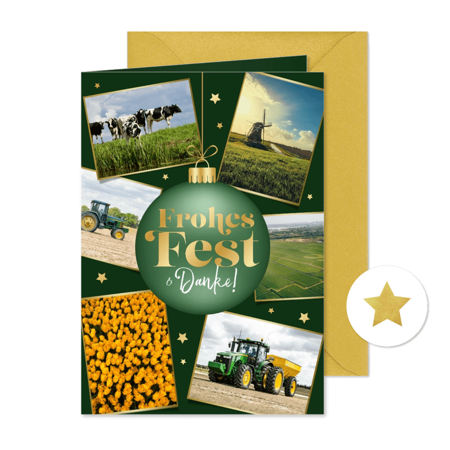 Firmen-Fotokarte zu Weihnachten mit Weihnachtskugel - Karteneindruck