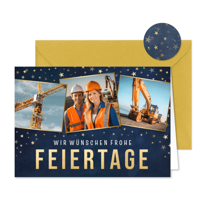 Firmen-Weihnachtskarte Bau Fotoreihe - Karteneindruck
