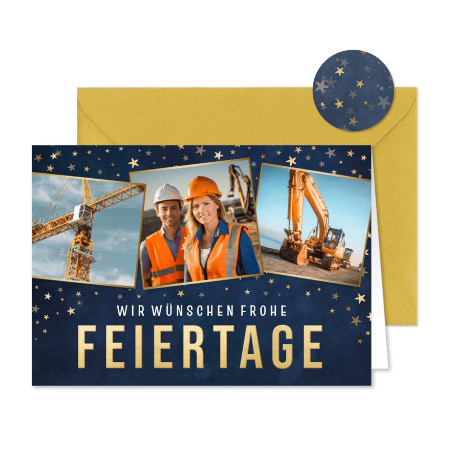 Firmen-Weihnachtskarte Bau Fotoreihe - Kartenvorschau