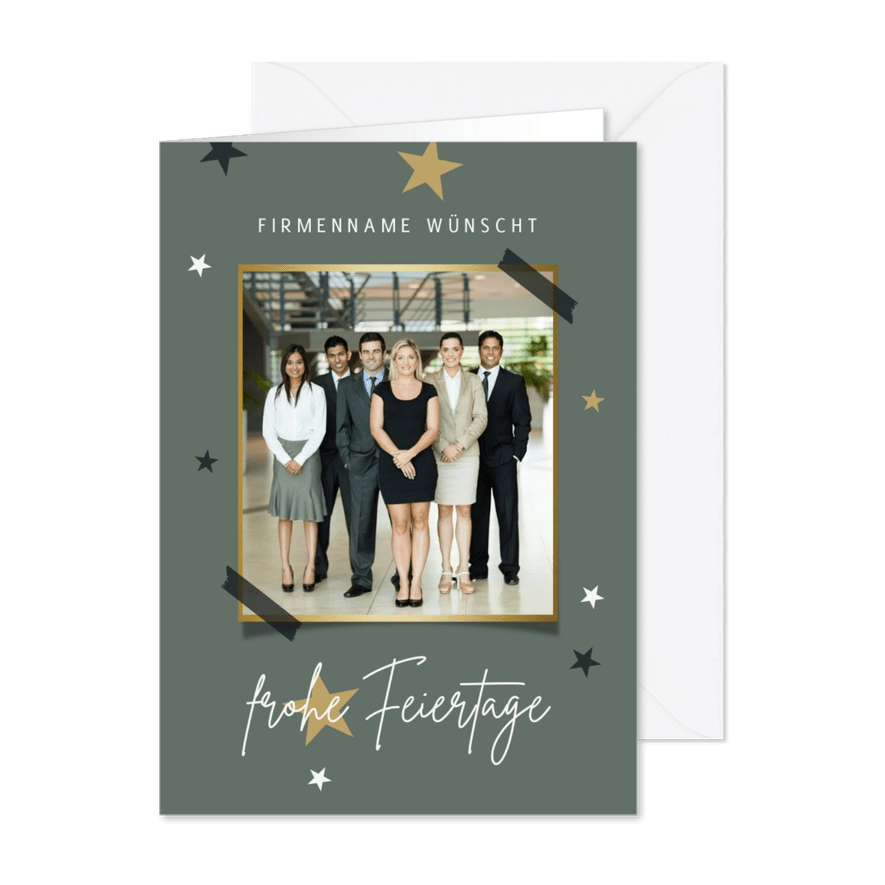 Firmen-Weihnachtskarte 'Frohe Feiertage' Foto - Karteneindruck