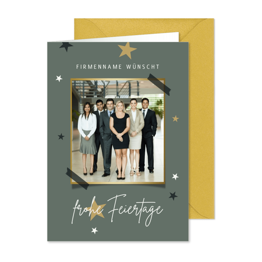 Firmen-Weihnachtskarte 'Frohe Feiertage' Foto - Karteneindruck