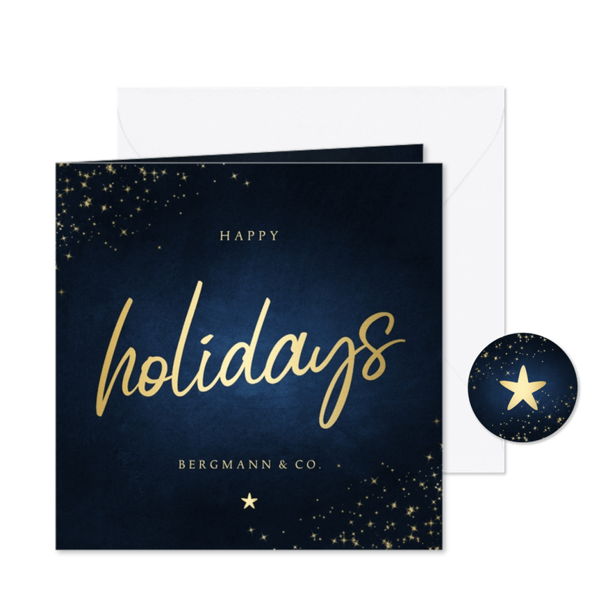 Firmen-Weihnachtskarte 'Happy Holidays' - Karteneindruck