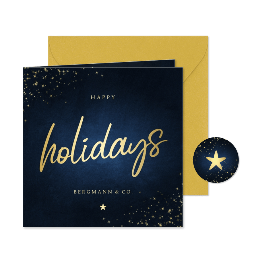 Firmen-Weihnachtskarte 'Happy Holidays' - Karteneindruck