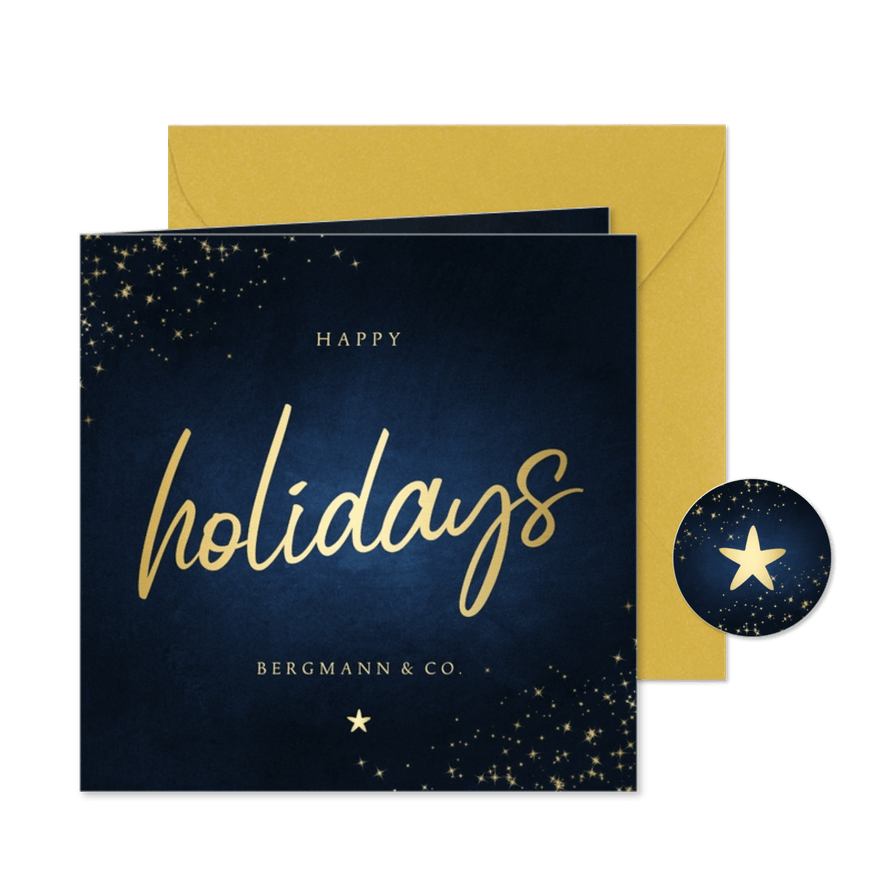 Firmen-Weihnachtskarte 'Happy Holidays' - Karteneindruck