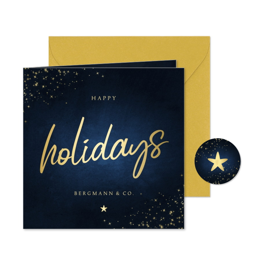 Firmen-Weihnachtskarte 'Happy Holidays' - Karteneindruck
