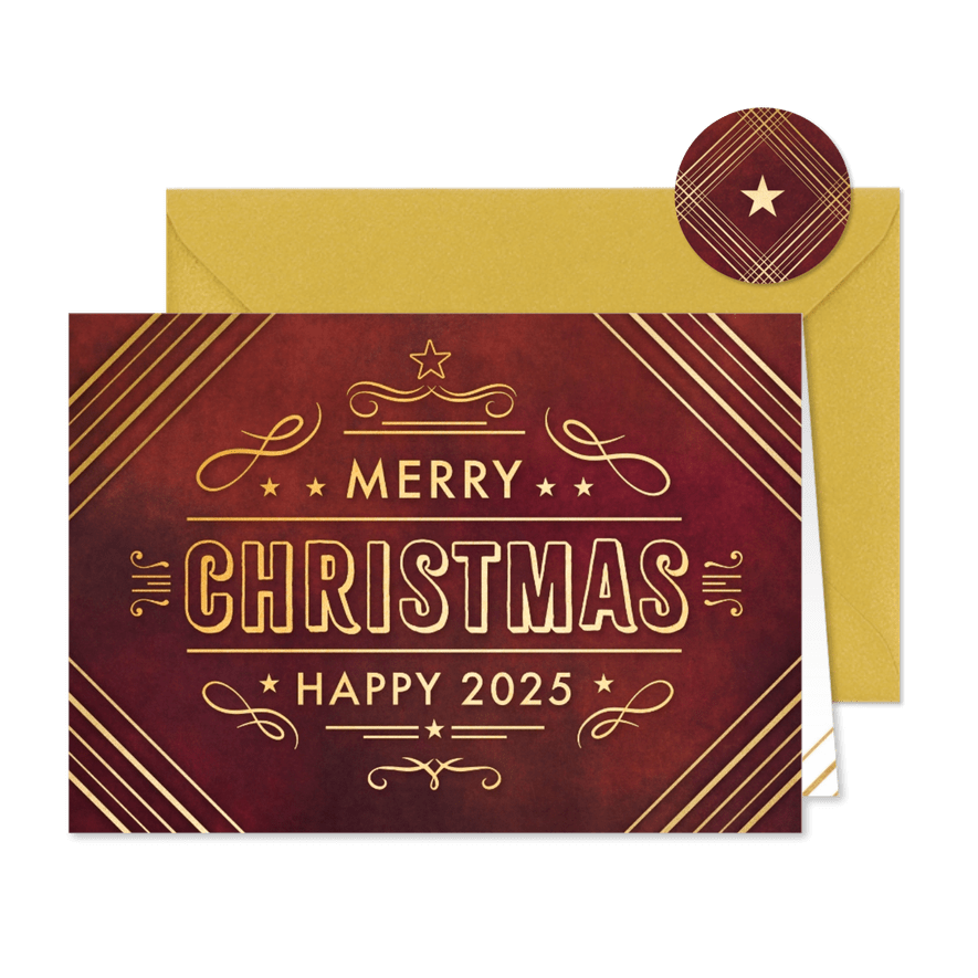 Firmen-Weihnachtskarte 'Merry Christmas' Art Deco - Karteneindruck
