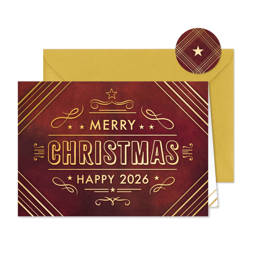 Firmen-Weihnachtskarte 'Merry Christmas' Art Deco - Karteneindruck
