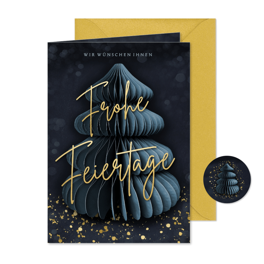 Firmen-Weihnachtskarte Papierbaum - Karteneindruck