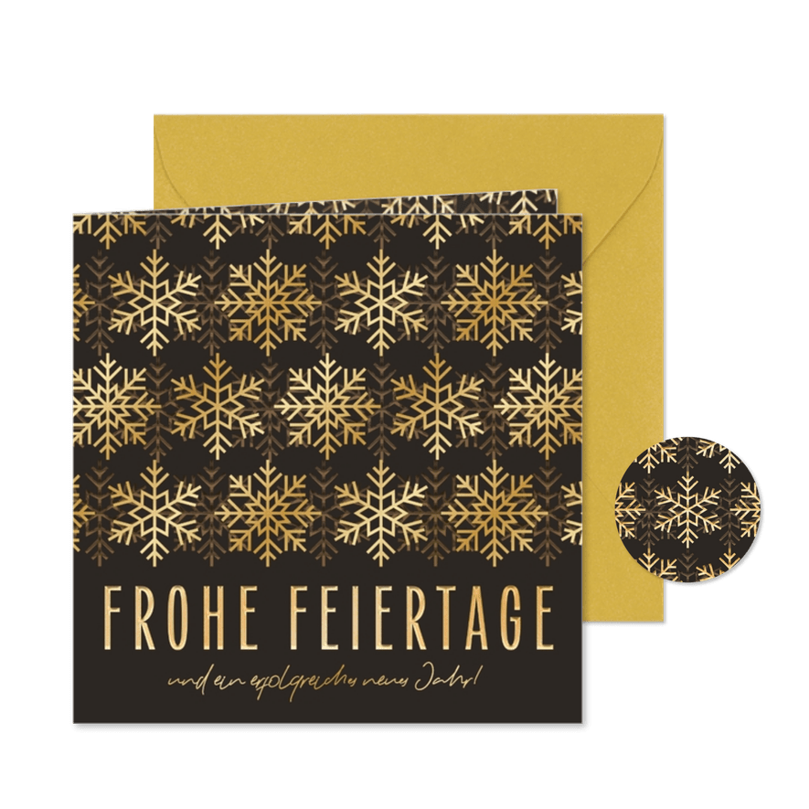 Firmen-Weihnachtskarte Schneeflockenmuster - Karteneindruck