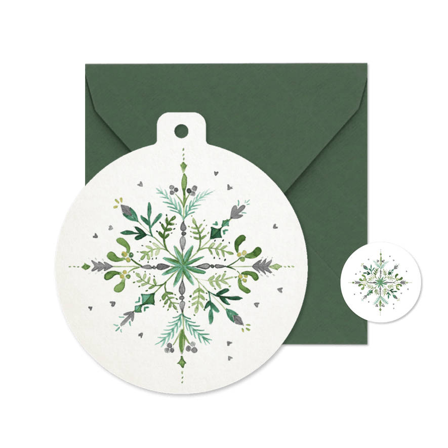 Firmen-Weihnachtskarte Stern aus Zweigen Aquarell - Karteneindruck