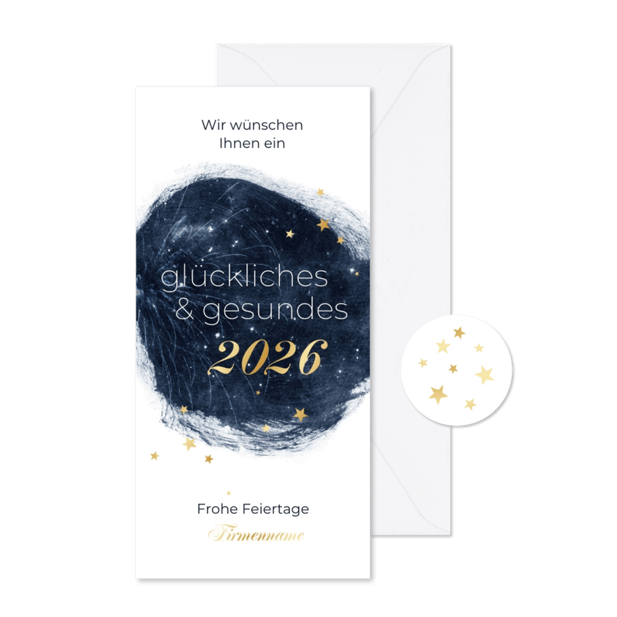 Firmen-Weihnachtskarte Sternenhimmel abstrakt - Karteneindruck