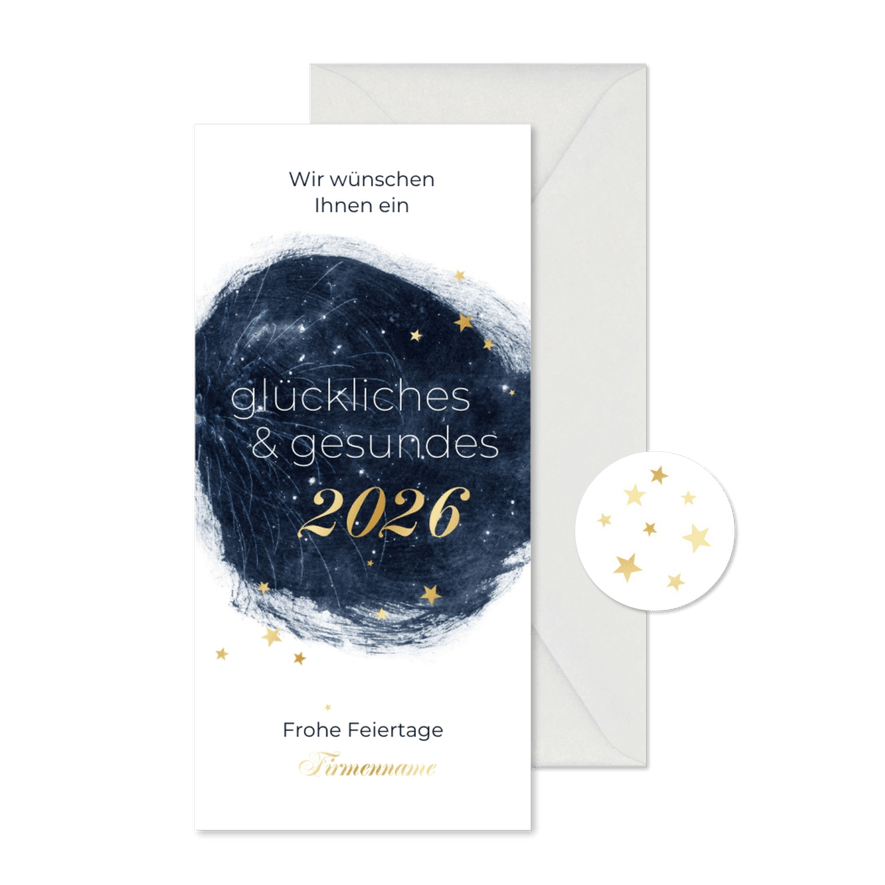 Firmen-Weihnachtskarte Sternenhimmel abstrakt - Karteneindruck