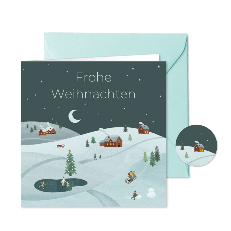 Firmen-Weihnachtskarte Winterlandschaft - Karteneindruck
