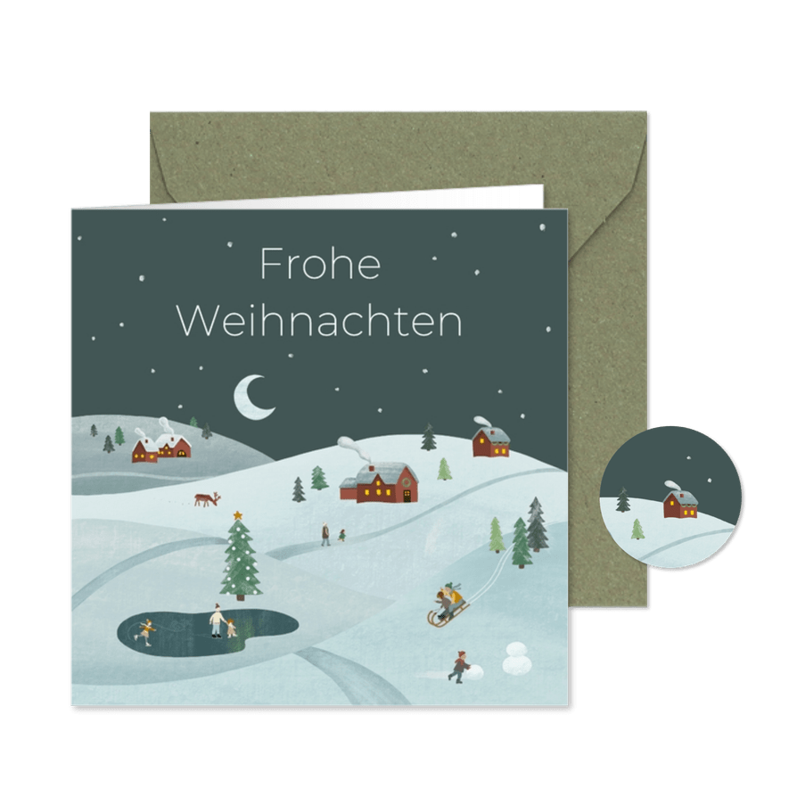 Firmen-Weihnachtskarte Winterlandschaft - Karteneindruck