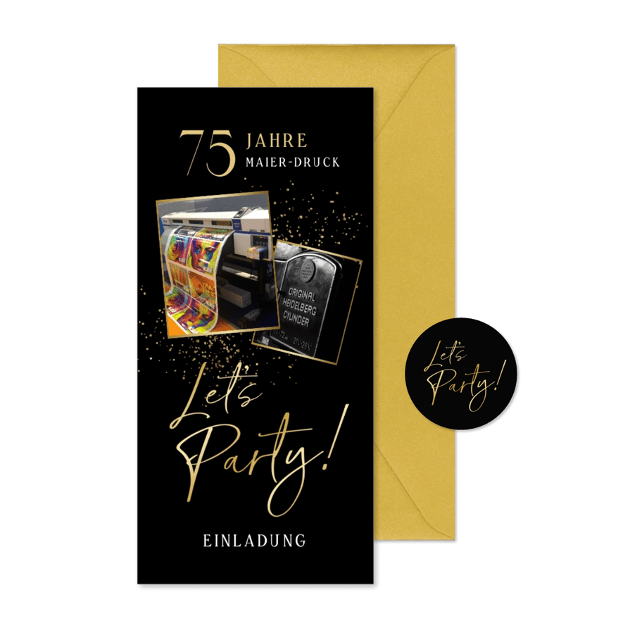 Firmenjubiläumsfeier Einladungskarte Fotocollage - Karteneindruck
