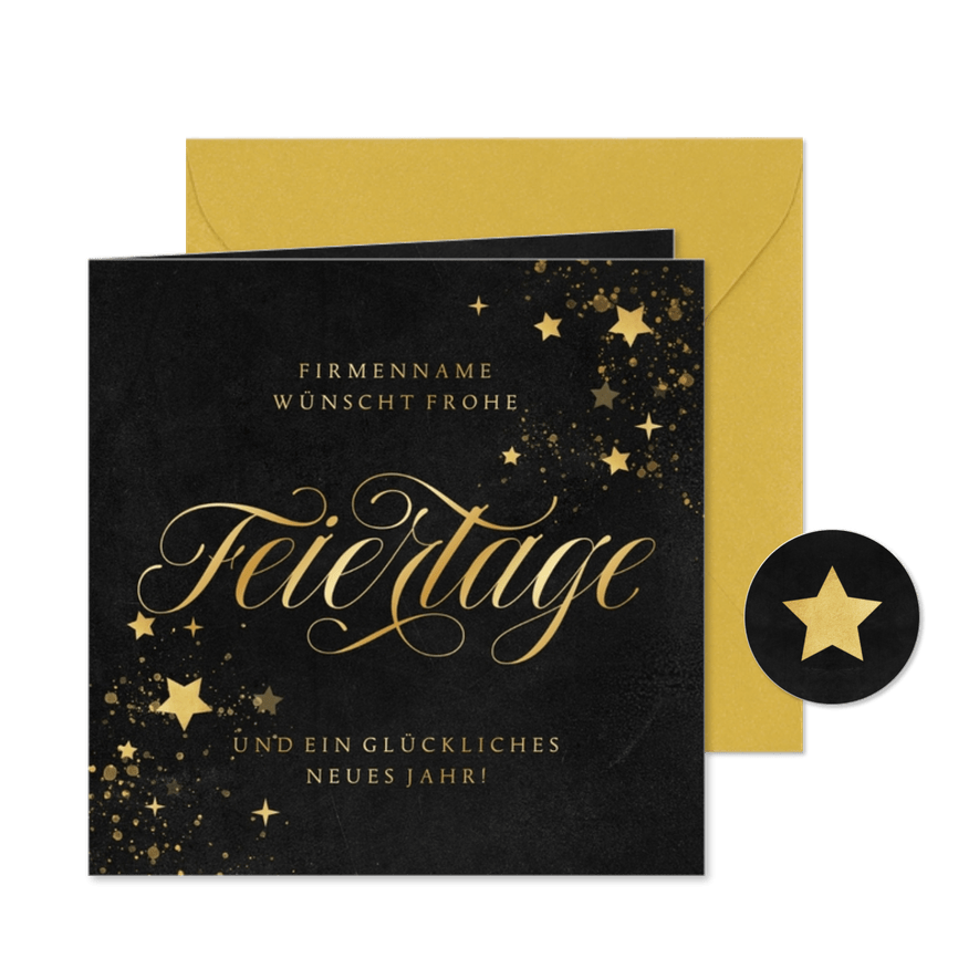 Firmenkarte Weihnachten 'Frohe Feiertage' Schreibschrift - Karteneindruck