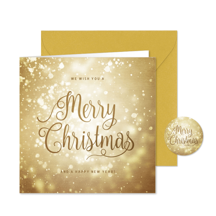 Firmenkarte Weihnachten Gold & Glitzer - Karteneindruck
