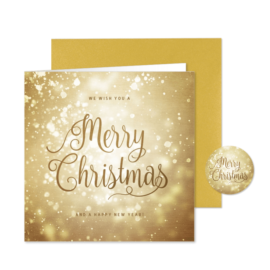 Firmenkarte Weihnachten Gold & Glitzer - Karteneindruck
