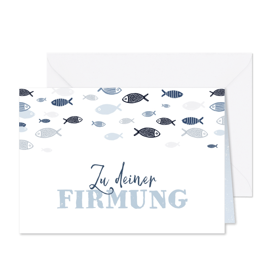Firmungs-Glückwunschkarte kleine Fische - Karteneindruck