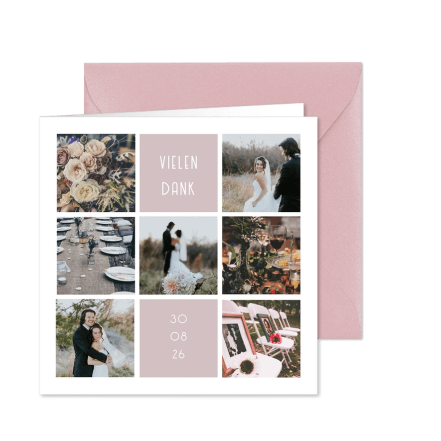 Foto-Collagekarte kleine Quadrate - Karteneindruck
