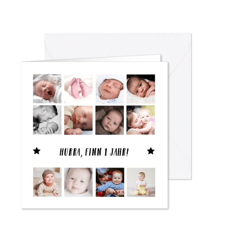 Foto-Collagekarte zwölf kleine Fotos - Karteneindruck