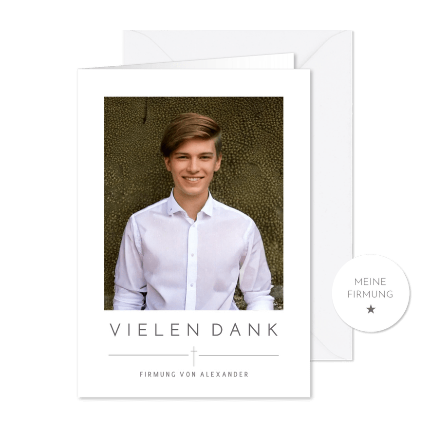 Foto-Dankeskarte Firmungsfeier minimalistisch - Karteneindruck