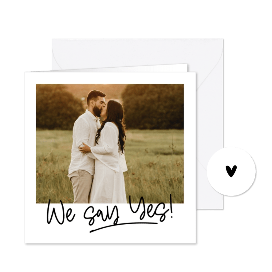 Foto-Einladung Hochzeit 'We say yes' - Karteneindruck
