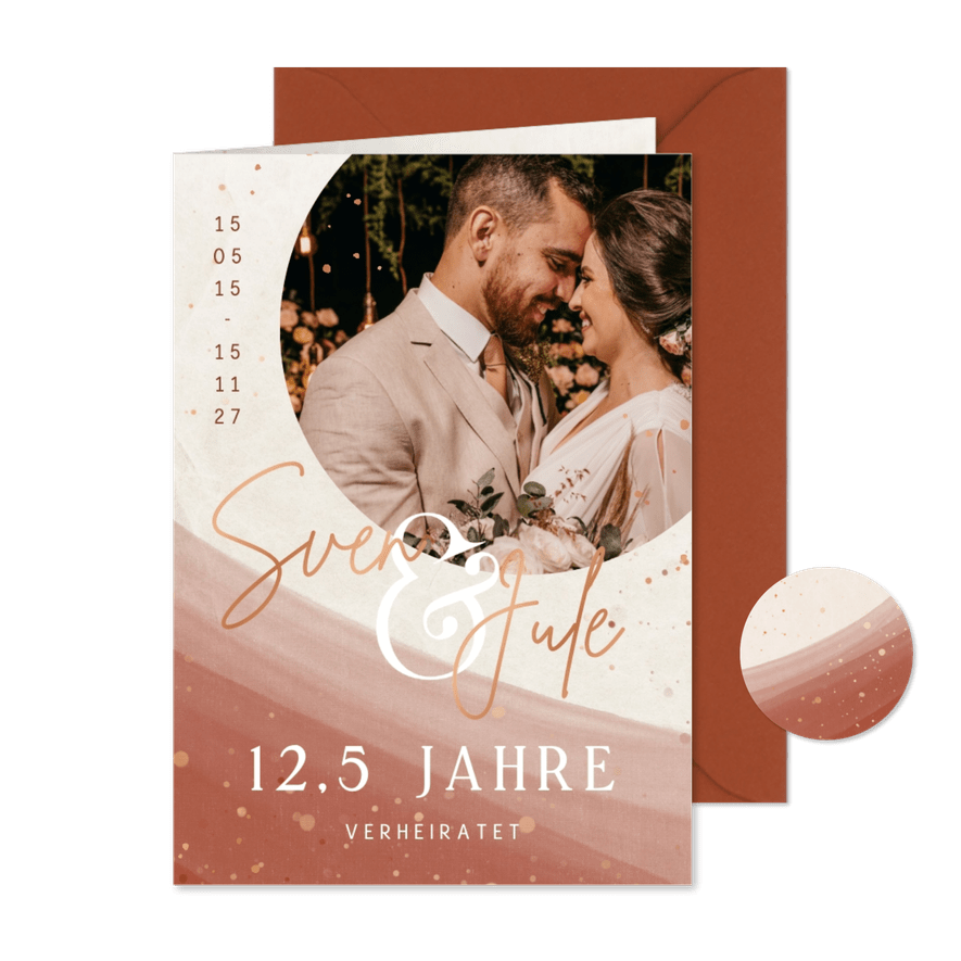 Foto-Einladung Hochzeitstag 12,5 Jahre - Karteneindruck
