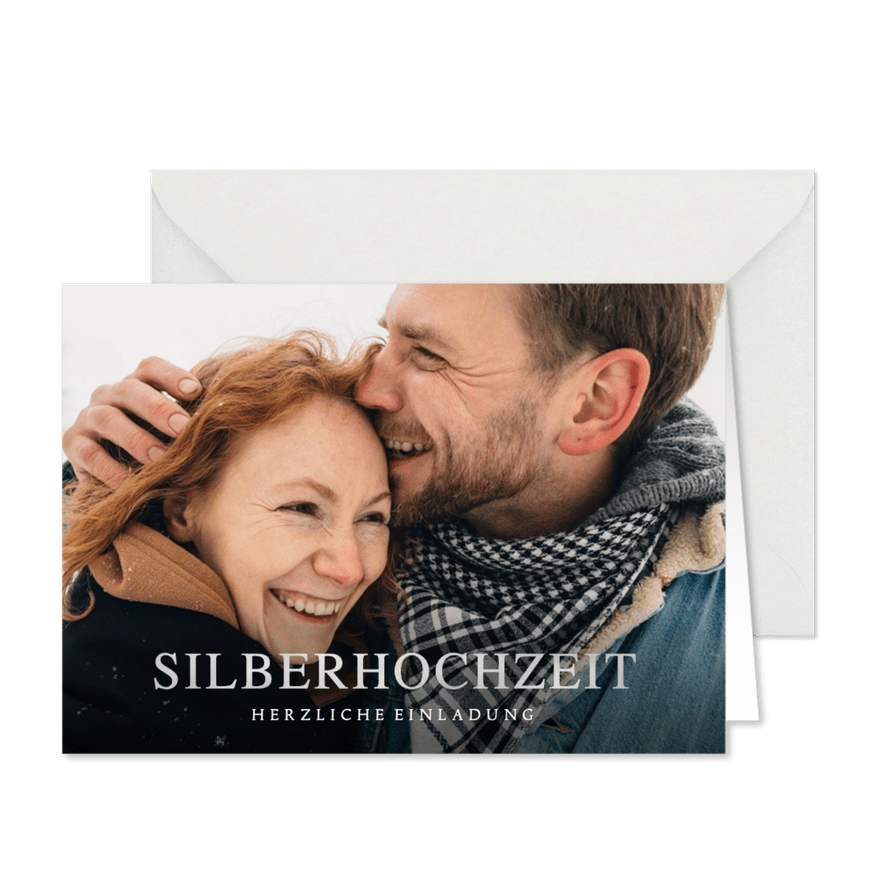 Foto-Einladung zur Silberhochzeit - Karteneindruck