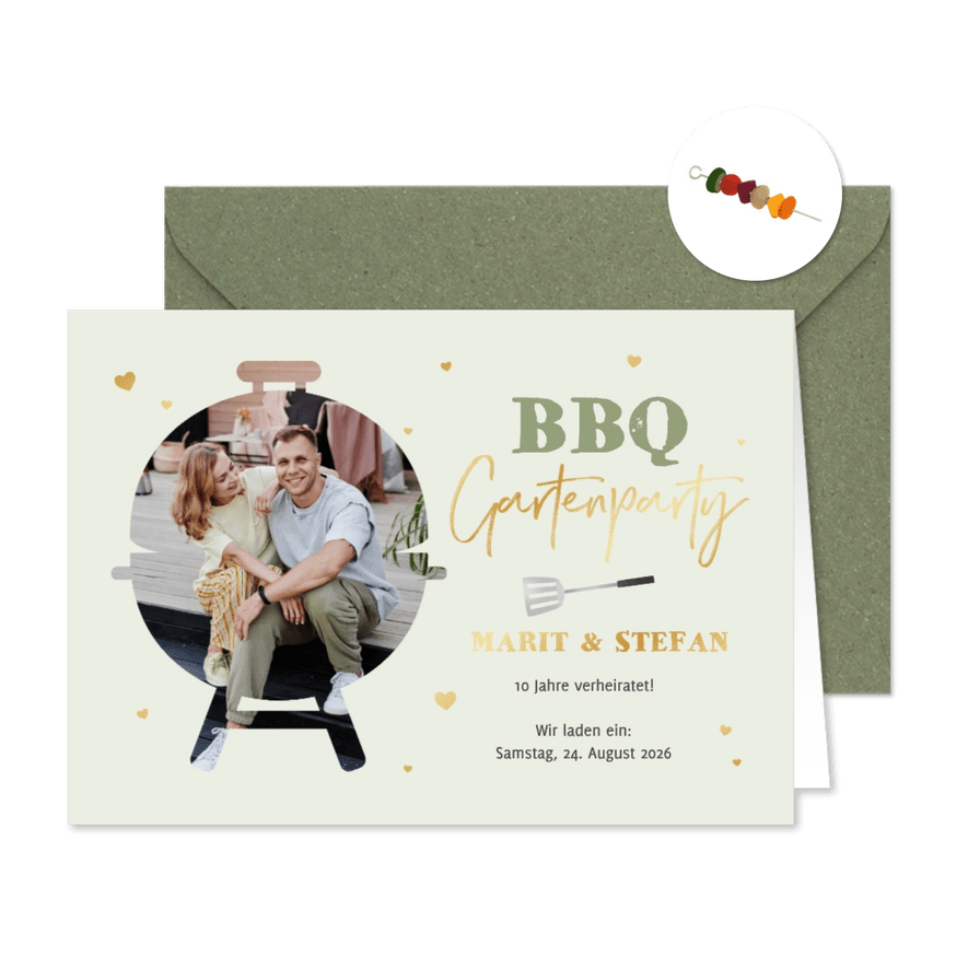 Foto-Einladungskarte BBQ-Gartenparty - Kartenvorschau