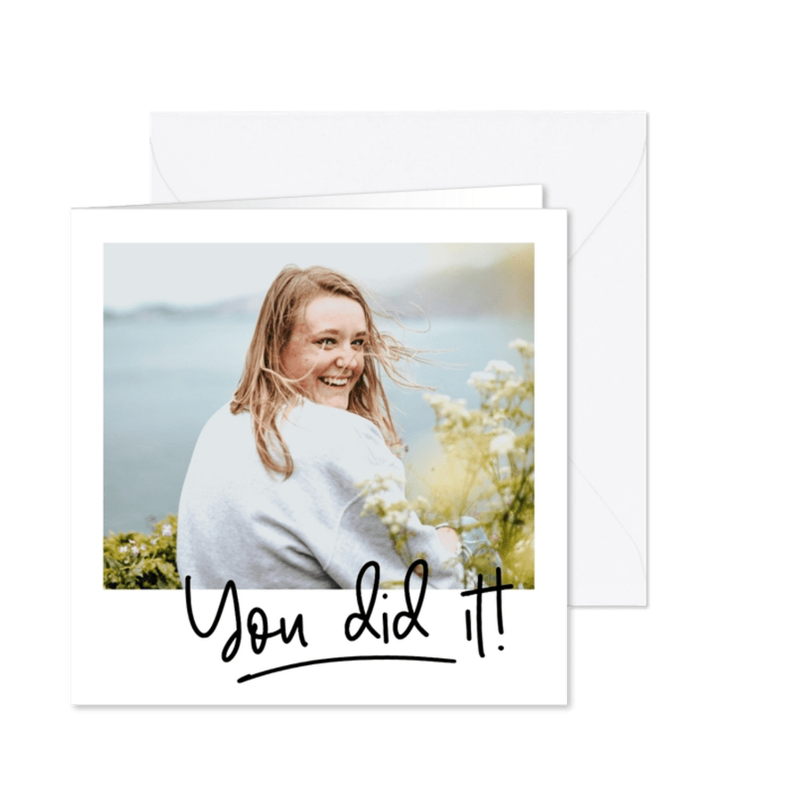 Foto-Glückwunschkarte 'You did it' - Karteneindruck