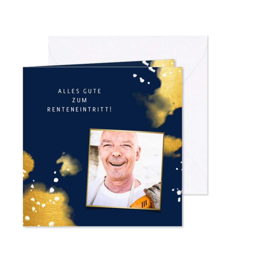 Foto-Glückwunschkarte zum Renteneintritt - Karteneindruck